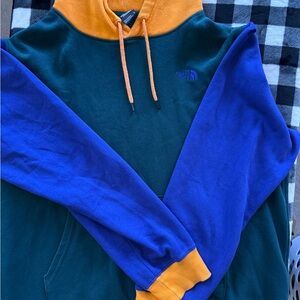 The North Face Orange and Green Hoodie
